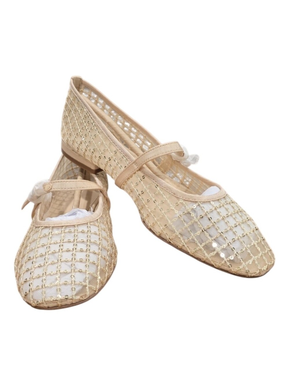J. Crew Gold Sequin Mesh Mary Jane Flats Holiday Special Occasion. Size 11